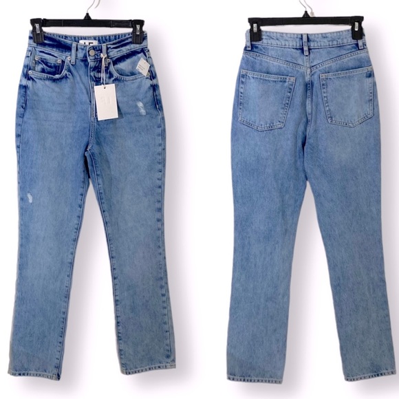NWT Lovers + Friends Revolve Reece High Rise Slim Straight Jeans Blue Harland 27 - Picture 4 of 11